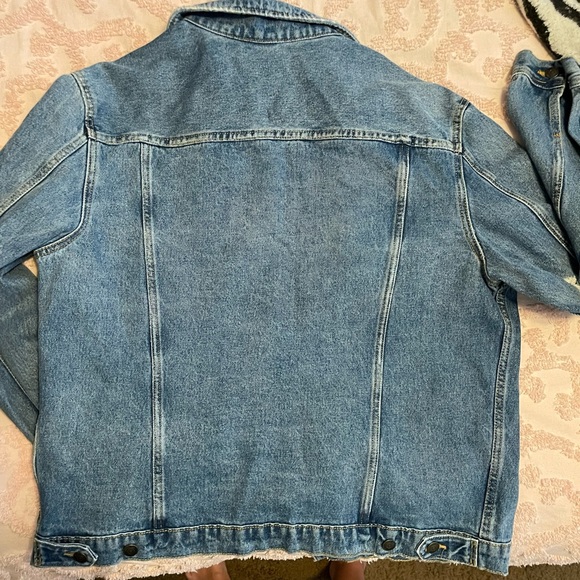 Denim jean jacket XL Unisex distressed - Picture 3 of 5